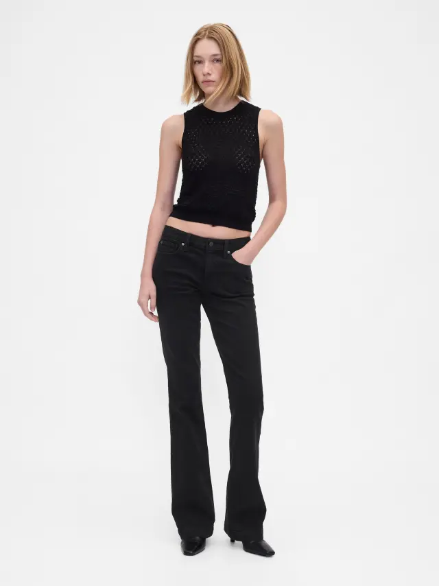 Low Rise Long & Lean Τζιν Παντελόνι Black wash