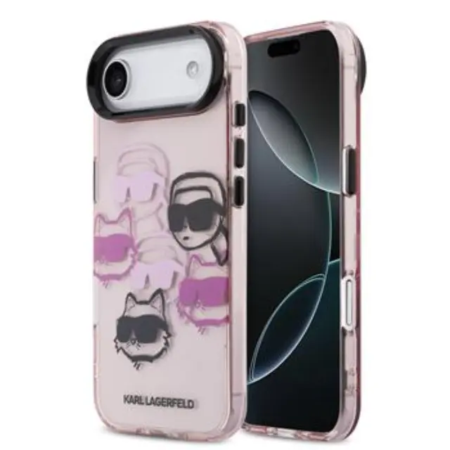 Karl Lagerfeld IML Multi K&CH Heads Case for iPhone Air Pink