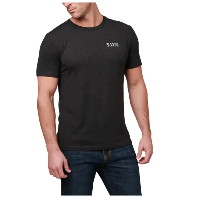 5.11 TACTICAL TRIBLEND LEGACY SHORT SLEEVE TEE BLACK HEATHER - XXL 2
