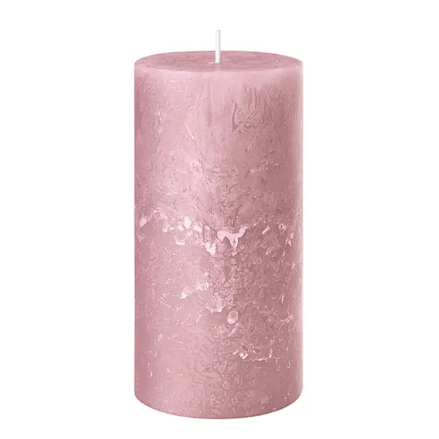 Κερί κορμός ρουστίκ αντικέ ροζ 7x14cm Homeguru WL236