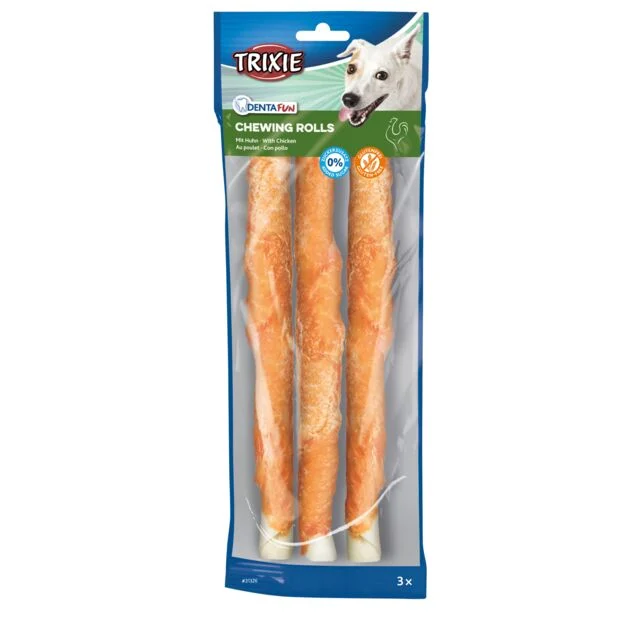 Κόκκαλο Σκύλου Trixie Denta Fun Rolls Κοτόπουλο 3 τεμάχια των 17cm/140gr