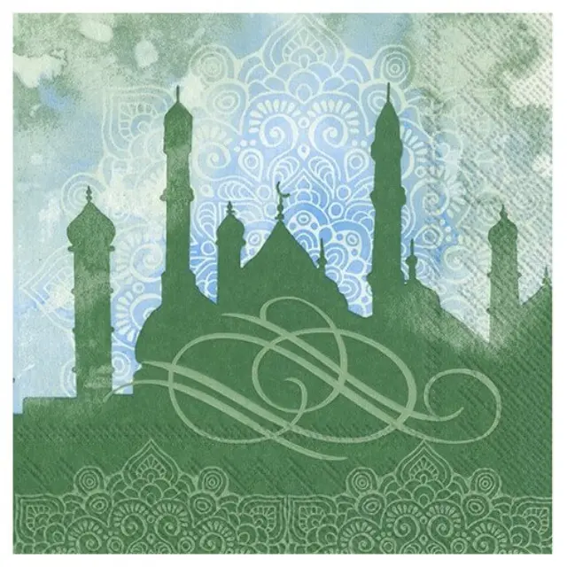 Χαρτοπετσέτα για decoupage, Noble festivity green