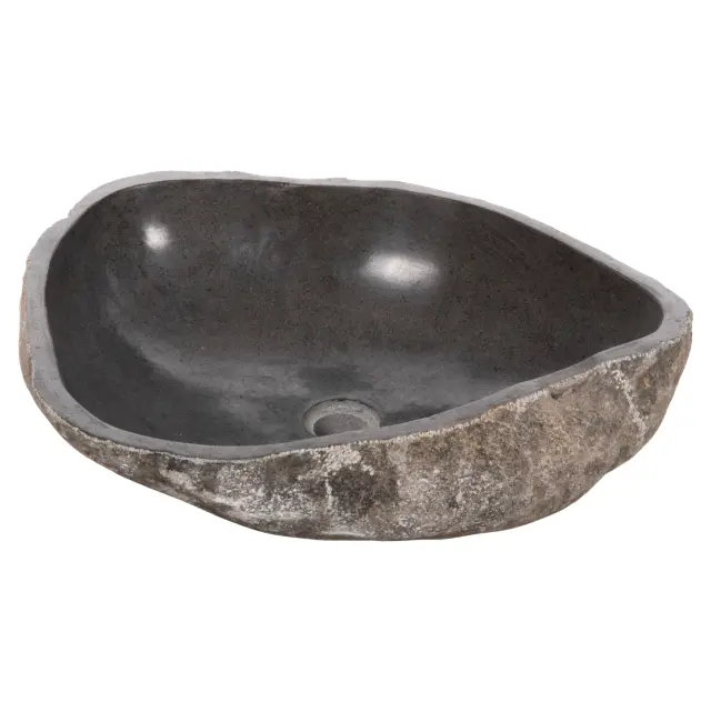 Νιπτήρας Stone Sink λαξευμένη πέτρα γκρι απόχρωση 55x44x16 εκ.