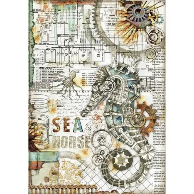 Ριζόχαρτο Stamperia 21x29cm A4, Sea World Seahorse