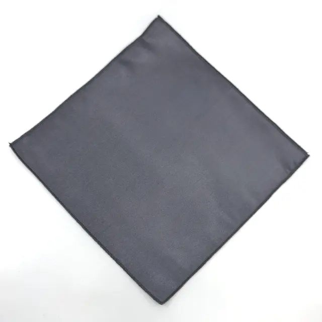 Ανθρακί Γραβάτα Σατέν Glossy Slim 4,5 cm με Ασορτί Μαντήλι 3