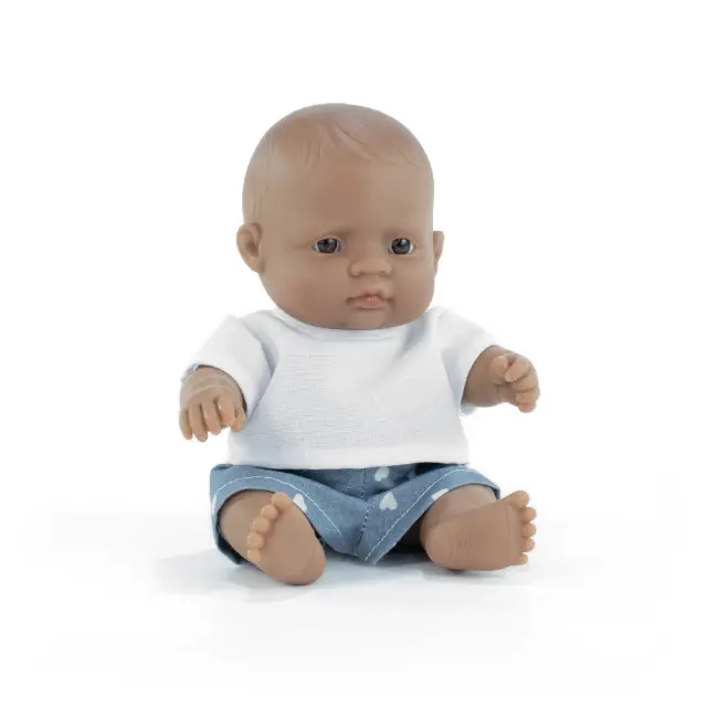 MINILAND DOLLS MINILAND ΜΩΡΟ ΚΟΥΚΛΑ ΛΑΤΙΝΟΣ 21 CM ΜΕ ΡΟΥΧΑΛΑΚΙΑ