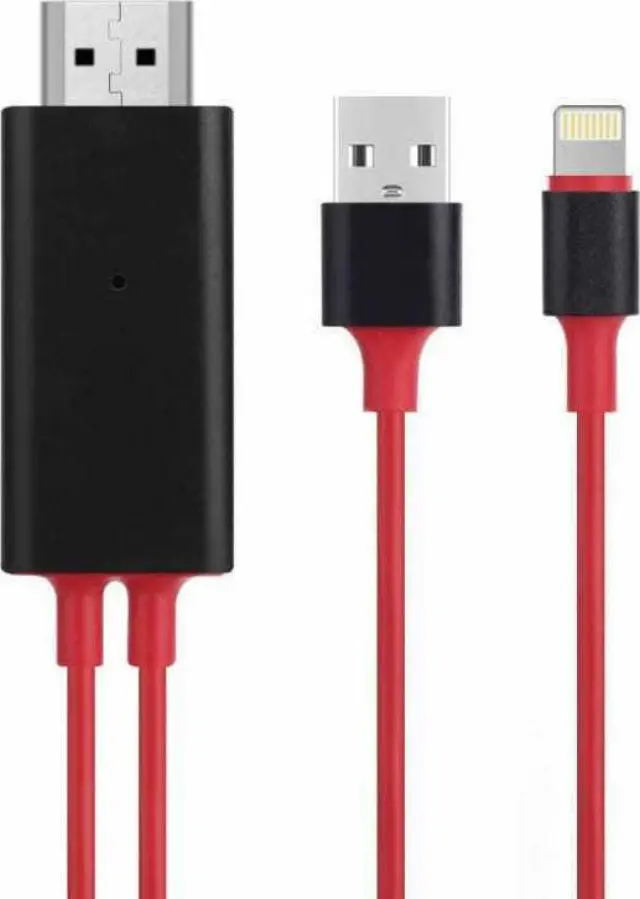 Cable HDMI male - Lightning male 2m Κόκκινο