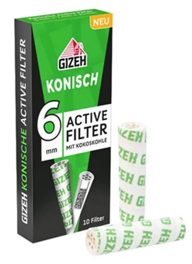 Φίλτρο Gizeh Extra Slim 10 Ενεργού Ανθρακα 6mm - Green