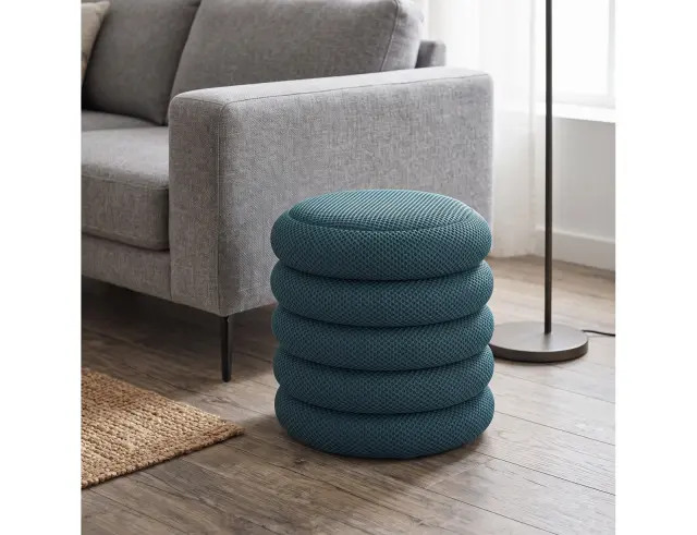 Σκαμπό Atom Home Deco Factory με αποθηκευτικό χώρο και διαστάσεις 37x42cm - Blue HD0424