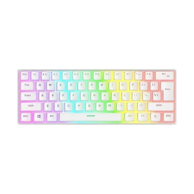 Rampage Gaming Keyboard Radiant K11 60% RGB Blue Switch White (RADIANTK11WHITE-BS)
