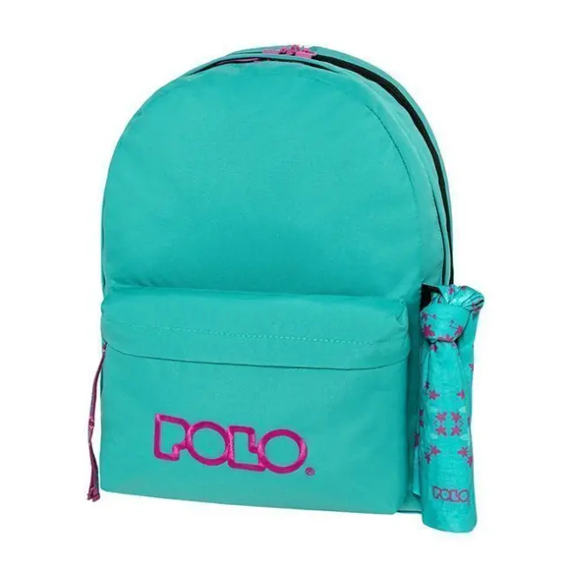 POLO ΣΑΚΙΔΙΟ ORIGINAL DOUBLE SCARF CYAN-DARK FUCHIA/ΚΥΑΝΟ-ΣΚΟΥΡΟ ΦΟΥΞΙΑ