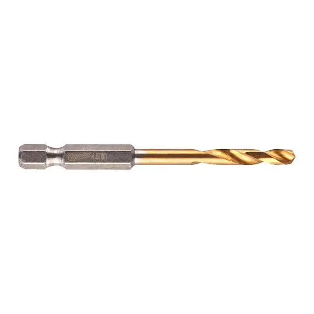 Τρυπάνι Αέρος Τιτανίου 1/4" Φ4.5mm MILWAUKEE HSS-G TIN RED HEX