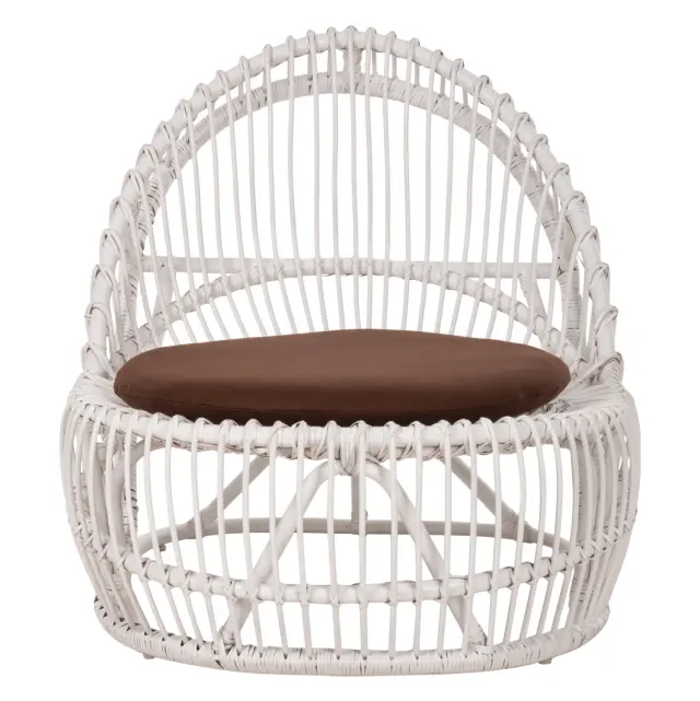 ΠΟΛΥΘΡΟΝΑ FB99840.02 RATTAN ΛΕΥΚΟ ΜΕ ΚΑΦΕ ΜΑΞΙΛΑΡΙ 80x97x85Υεκ. 3