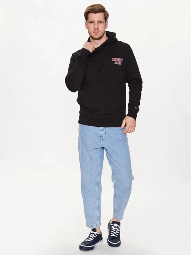 Tommy Hilfiger - Ανδρικό Φούτερ με Κουκούλα DM0DM16365-BDS Μαύρο 2