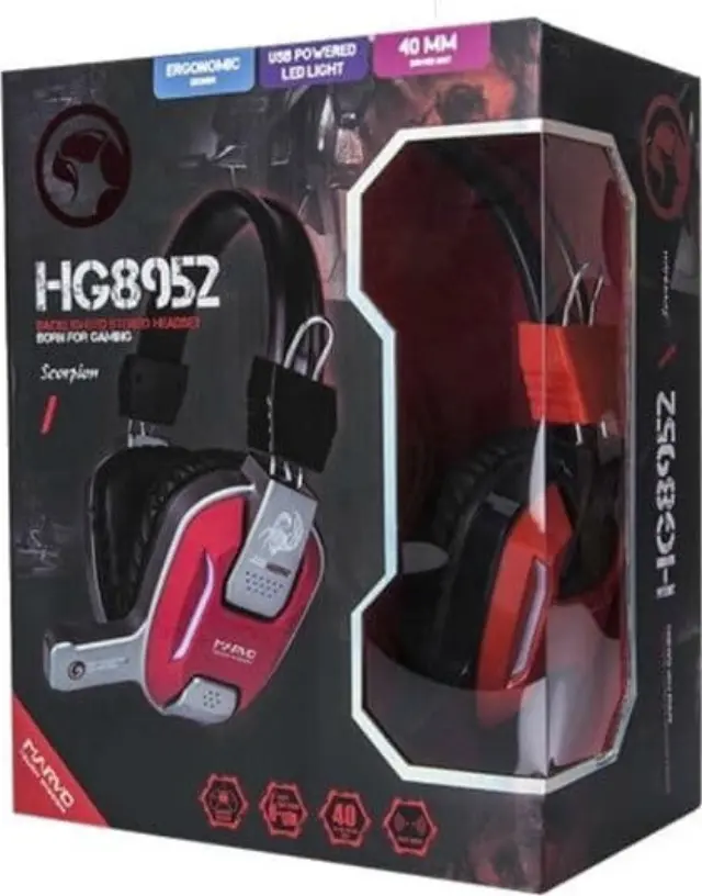 Marvo Over Ear Gaming Ακουστικά με μικρόφωνο HG8952 Κόκκινα 3