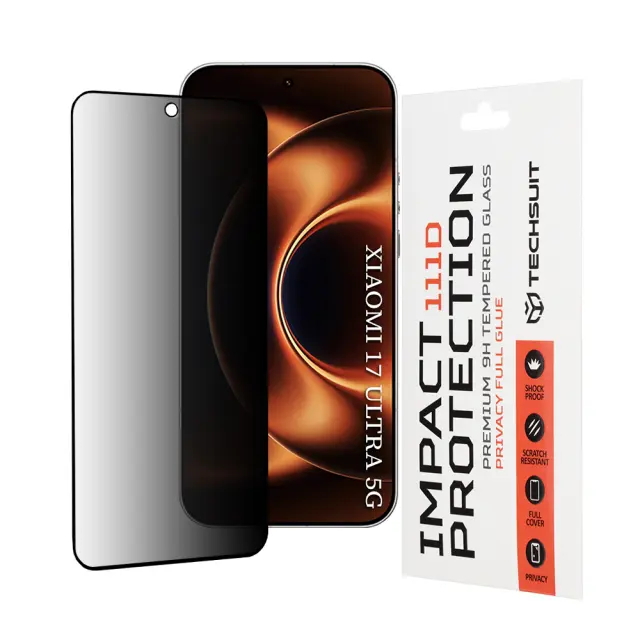 Techsuit - 111D Privacy Full Glue - Xiaomi 17 Ultra - Black