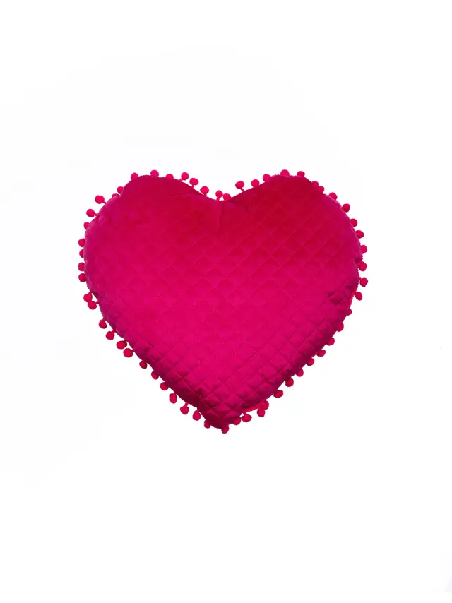 Μαξιλαρι Καρδια Με Pon-Pon Elwin Collection 40X38 ELWIN Palamaiki FUCHSIA ΜΕ PON-PON