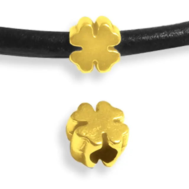 Μεταλλικό Τετράφυλλο Τριφύλλι 10mm - 24K Gold Plated - 5τεμ