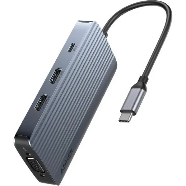 Anker® 8-in-1Triple Display USB-C Docking Station- Grey