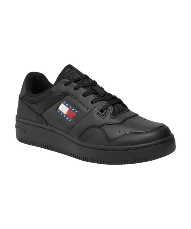 Tommy Hilfiger - Ανδρικά Δερμάτινα Sneakers Tjm Retro Basket Ess EM0EM01395-BDS Μαύρο 3