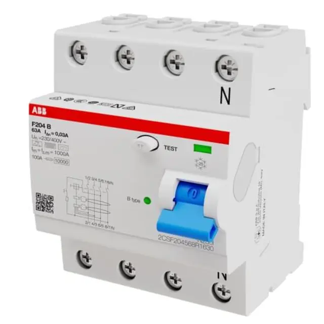 F204 B-63/0.03 Residual Current Circuit Breaker 4P B type 30 mA