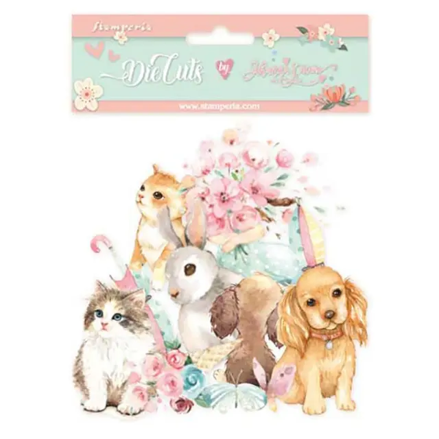 Διακοσμητικά Die Cuts Stamperia - Circle of Love Cats & Dogs