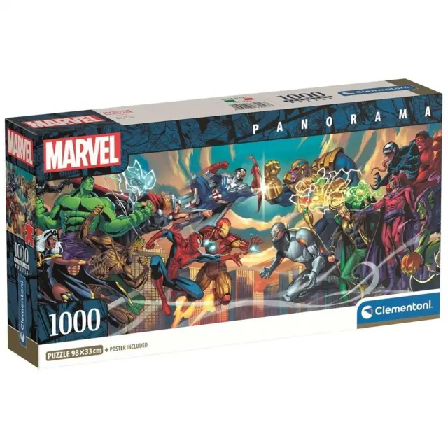 Παζλ Puzzle Panorama Heroes vs Villains Marvel 98x33cm 1000 pieces