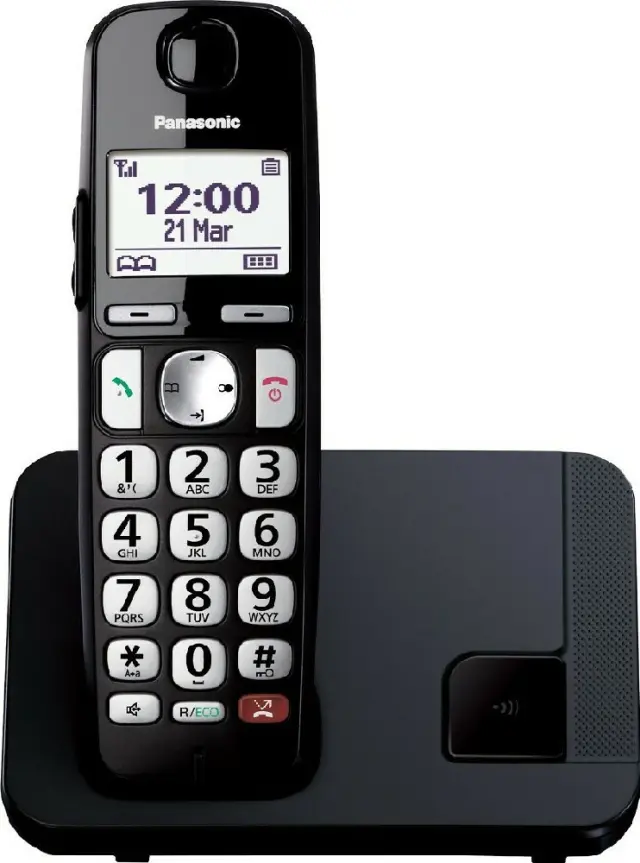 Ασύρματο Ψηφιακό Τηλέφωνο Panasonic KX-TGE250SPB με Πλήκτρο Αποκλεισμού Κλήσεων και Ανοιχτή Ακρόαση Μαύρο EU