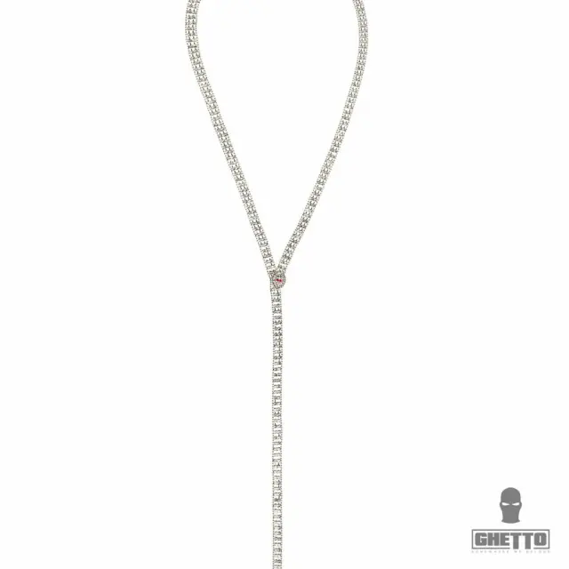 Ghetto Shiny Rhinestone Necklace + Belly Chain Snake