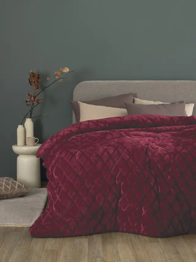 Κουβερτοπαπλωμα King Size Nadine Collection 240x260 NADINE/5 Bordo Palamaiki - KING 240x260