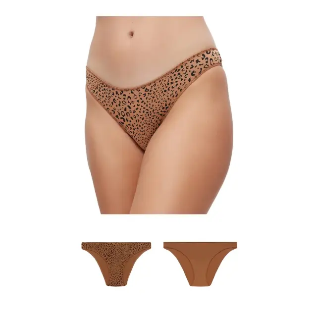 Minerva Γυναικείο Slip Rio Modal Fimelle - Διπλό Πακέτο, Χρώμα Animal-Caramel - S