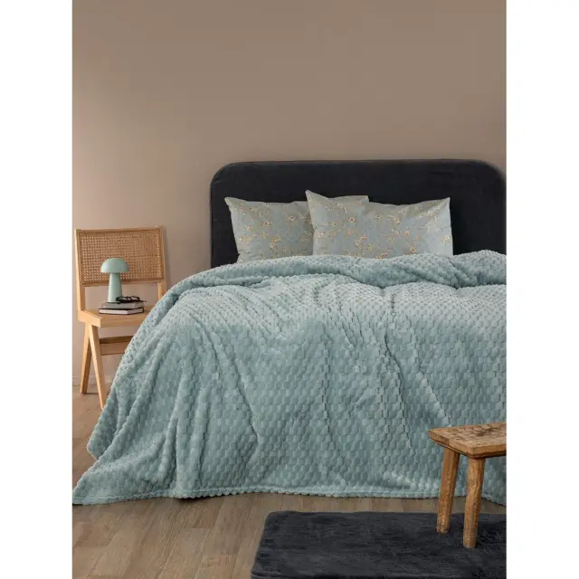 Κουβέρτα Fleece Palamaiki Aster Jade Υπέρδιπλη 220 x 240