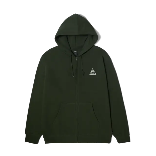 Huf Set Triple Triangle Full-Zip Hoodie Ανδρική Ζακέτα Cotton/Polyester Regular Fit - Hunter Green PF00697-HUNTG - XL