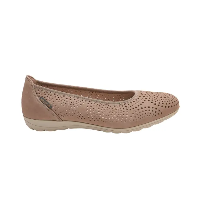 Mephisto Μπαλαρίνες Γυναικείο δέρμα Nubuck Μπεζ MEP/ELSIE PERF L/TAUPE