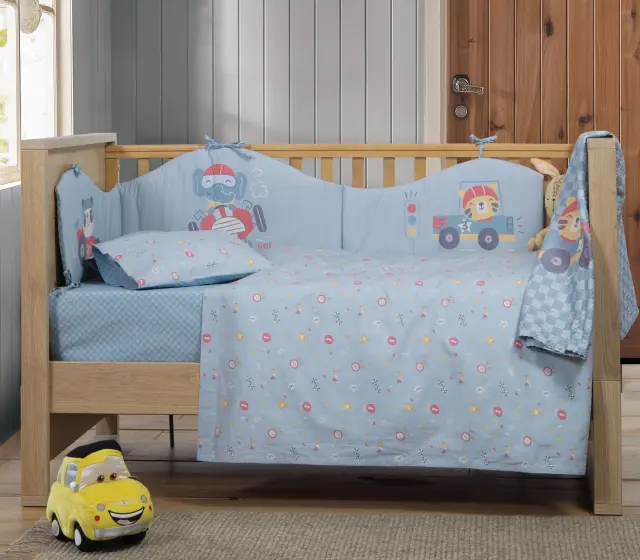 Nef-Nef Homeware Βρεφικά Σετ Σεντόνια Κούνιας Super Boy 120x170 Μπλε 2