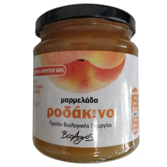 Μαρμελάδα Ροδάκινο, Χωρίς Ζάχαρη, Βιοαγρός, Bio, 320γρ