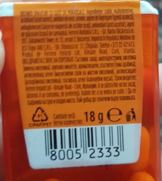 TIC TAC Καραμελάκια Πορτοκάλι 18gr 2