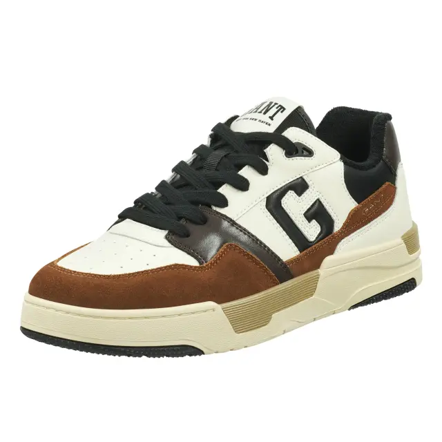 Ανδρικά Δερμάτινα Sneakers Gant Brookpal 29637647 G962 Άσπρο Μαύρο Καφέ Multi - 43 2