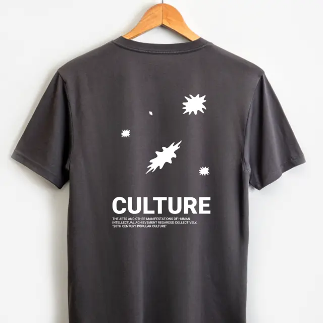 T-shirt Noshame® Ανθρακί με τύπωμα Culture Leaves - 122534 - XXL