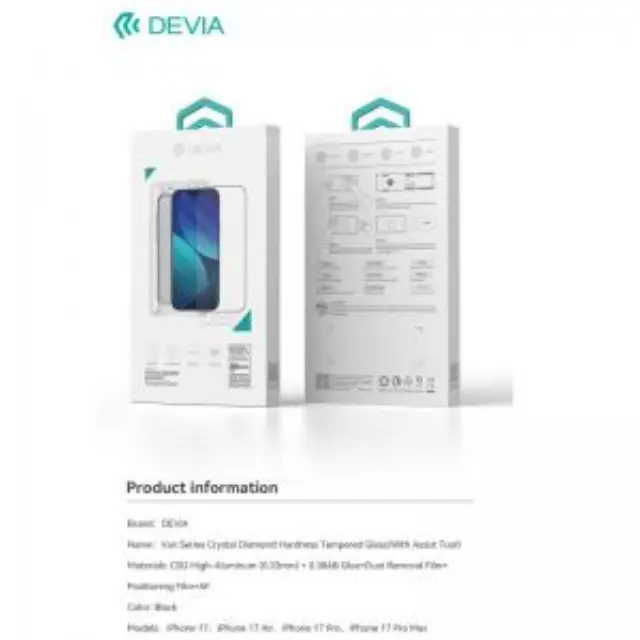 Tempered Glass Crystal Diamond Hardness Devia Apple iPhone Air με Βοηθητικό Εργαλείο Van Μαύρο (1 τεμ.) N69955 2