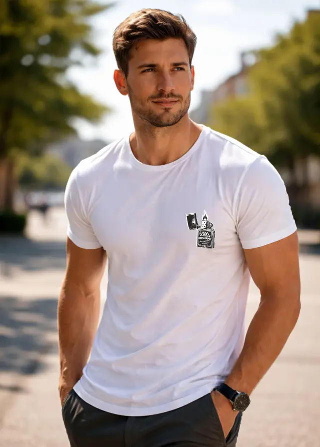 T-shirt Noshame® Λευκό με τύπωμα - 142648 - XXL