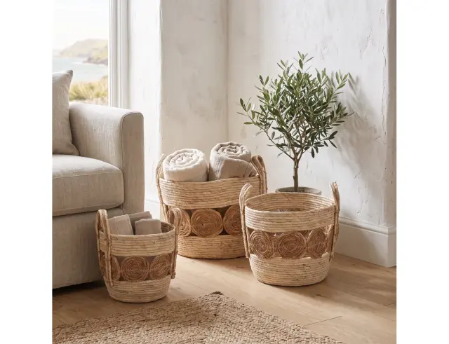 Σετ διακοσμητικά καλάθια H&S Collection με χερούλια - 3 τεμάχια KR2002230