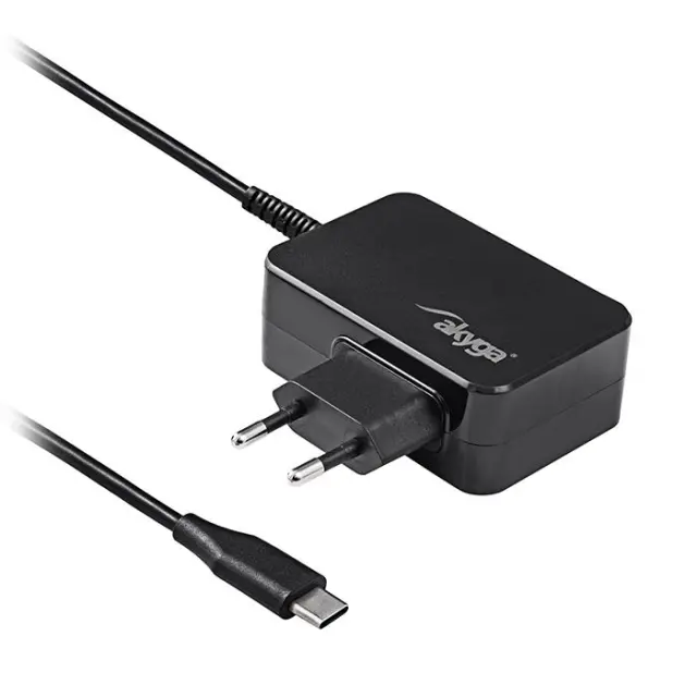 Universal φορτιστής / τροφοδοτικό GaN για smartphone / laptop 65W, με αυτόματη επιλογή τάσης εξόδου και ενσωματωμένο καλώδιο.