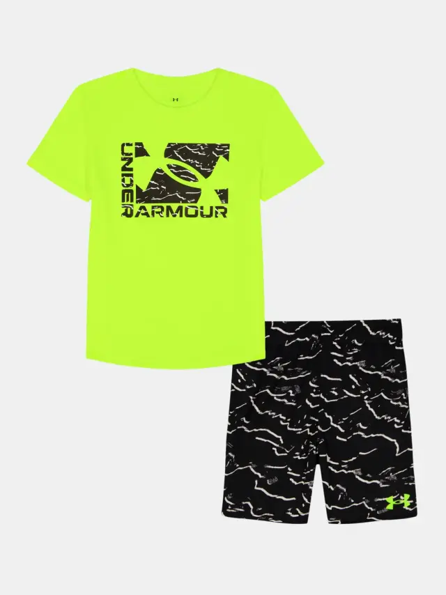 Under Armour Tech Printed Ss Set Hi- Vis Yellow UASJI70E-730 - 3-4