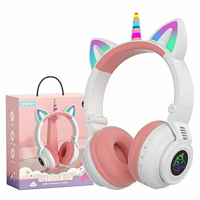 Unicorn STN27 Ασύρματα Bluetooth Over Ear Ακουστικά με 7 ώρες Λειτουργίας Λευκά 2