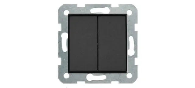 Novella-Trenda Black (Quick Connection) Two Gang Switch