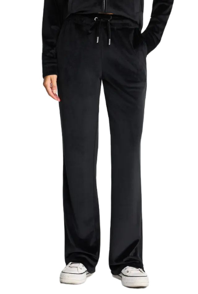 FunkyBuddha γυναικείο βελουτέ flare fit παντελόνι φόρμας FBL014-100-02-1 2