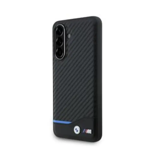 BMW M PU Carbon Blue Line Case for Samsung Galaxy A56 Black