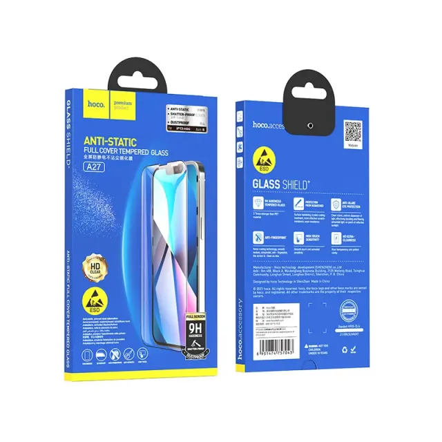 Tempered Glass Hoco A27 Anti-Static Dustproof 0.33mm 2.5D για Apple iPhone 13 mini Μαύρο 2