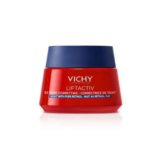 VICHY Liftactiv B3 Κρέμα Νύχτας Κατά των κηλίδων, Διορθώνει τον Τόνο της επιδερμίδας - Με Νιασιναμίδη και Καθαρή Ρετινόλη - 50ml